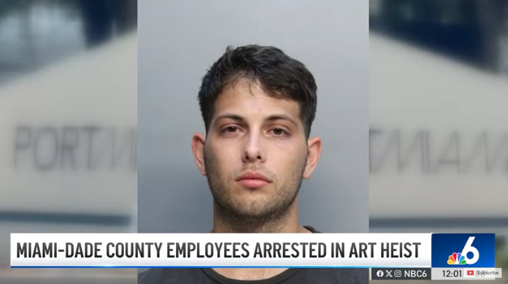 mugshot of Miami Port worker accused of art theft
